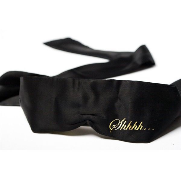 Antifaz de satén Bijoux Indiscrets Shhh con dos mensajes