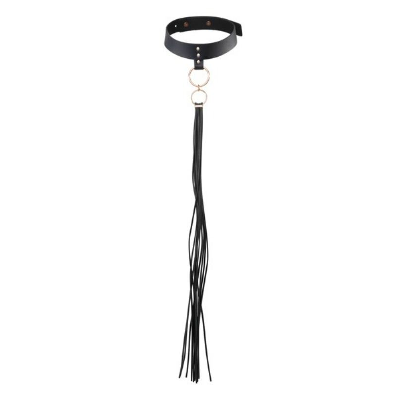 Collar BDSM MAZE de BIJOUX INDISCRETS con borlas, negro