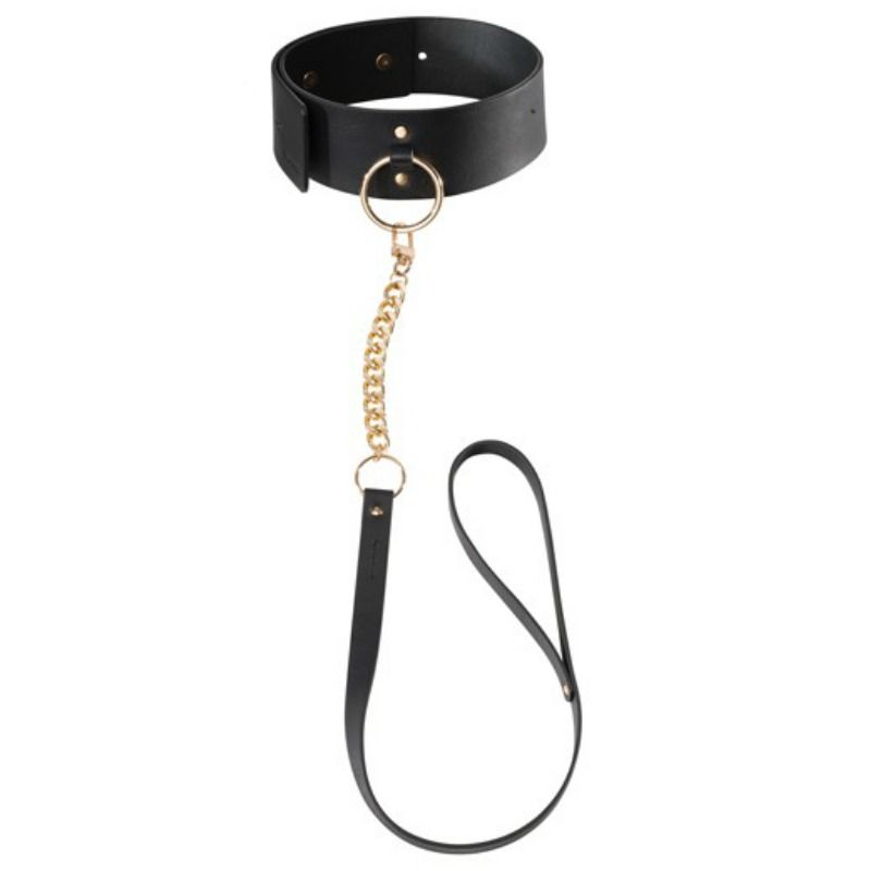Collar BDSM Maze con correa de Bijoux Indiscrets, negro