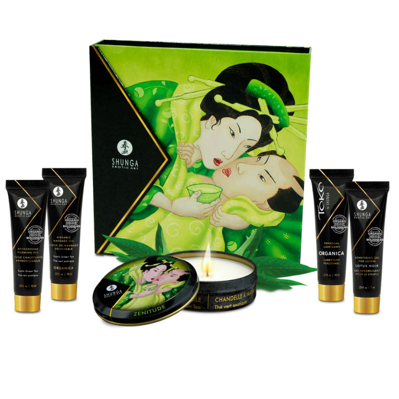 Set de masaje Shunga Secret Geisha con té verde