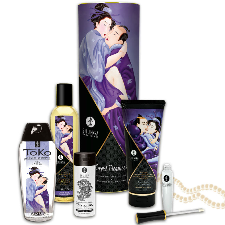 SHUNGA Carnal Pleasures Collection Kit con aceite de masaje