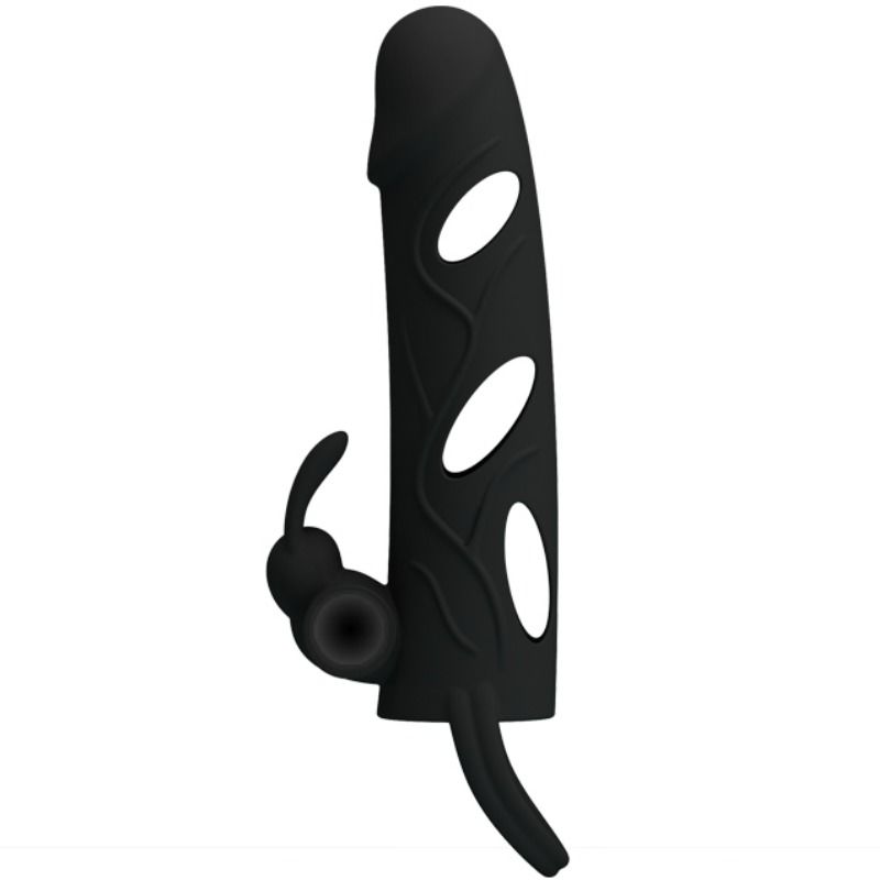Funda para pene Pretty Love con vibración, 14 cm