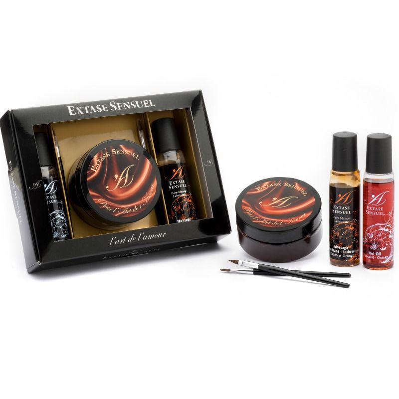 Set de regalo para masaje Extase Sensual con chocolate y naranja