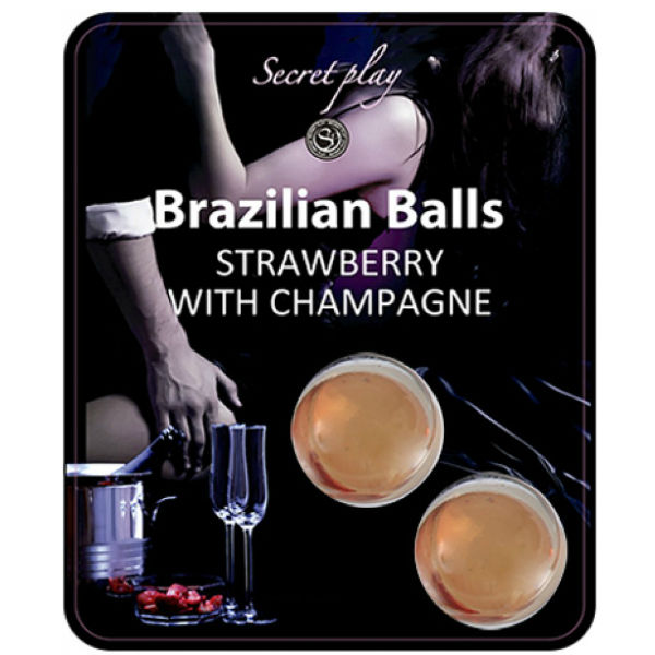 Bolitas de aceite de masaje Secretplay con aroma a fresa y champán