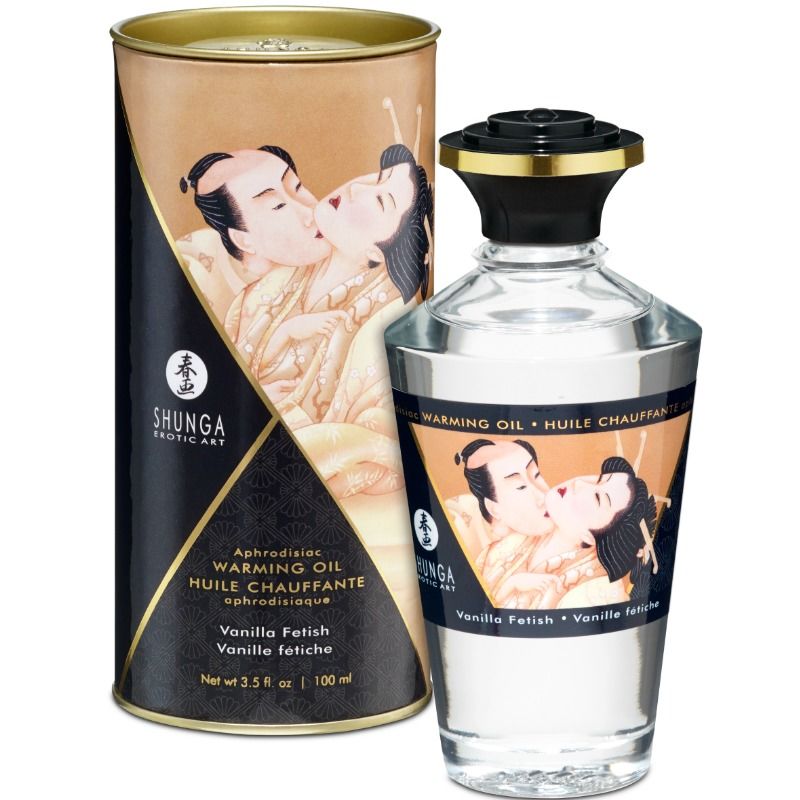 Aceite de masaje Shunga Fetish Vanilla con efecto calor, 100 ml