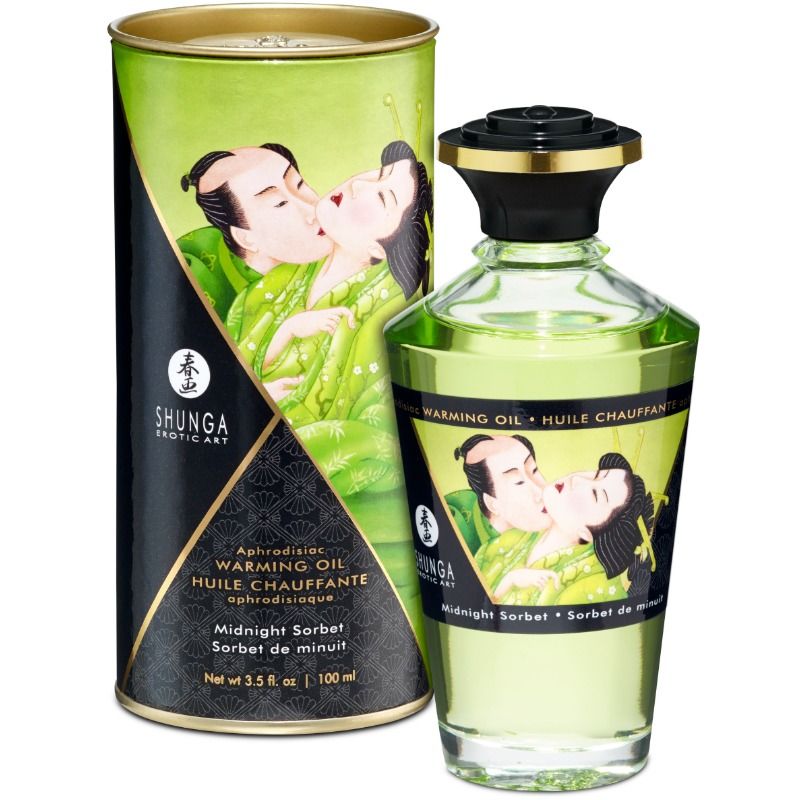 Aceite de masaje Shunga Midnight Sorbet con efecto calor, 100 ml