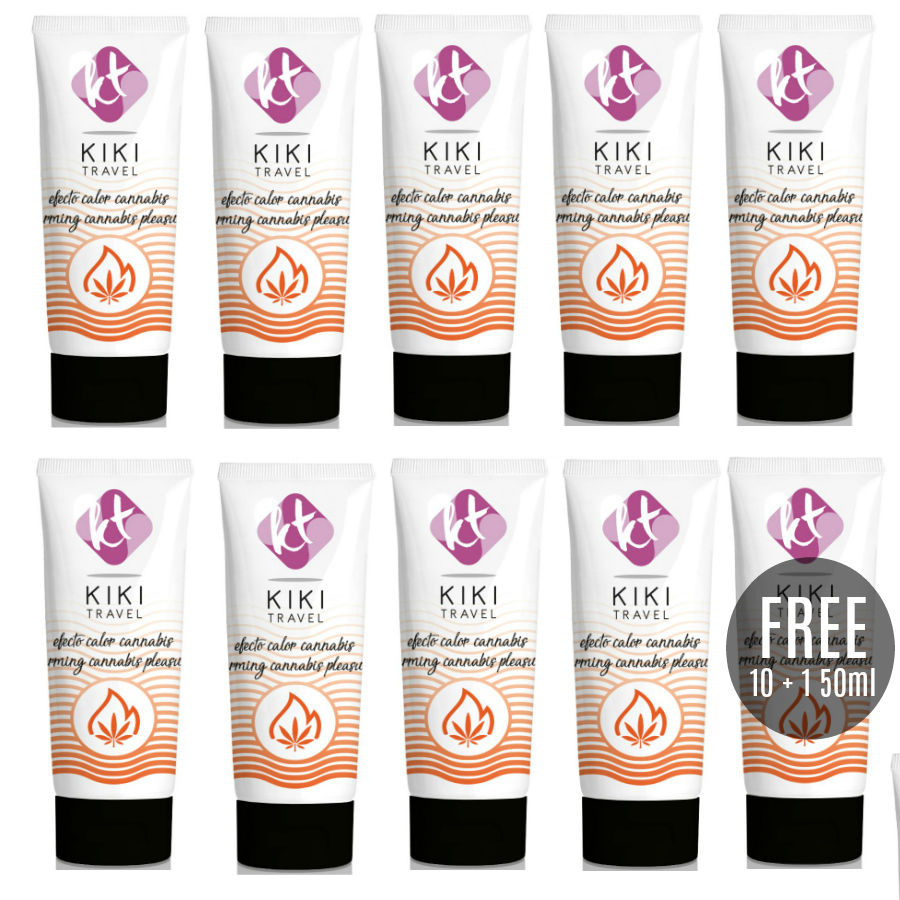 Lubricante de cannabis con efecto calor 50 ml vegano con aloe para un cuidado suave KIKÍ TRAVEL