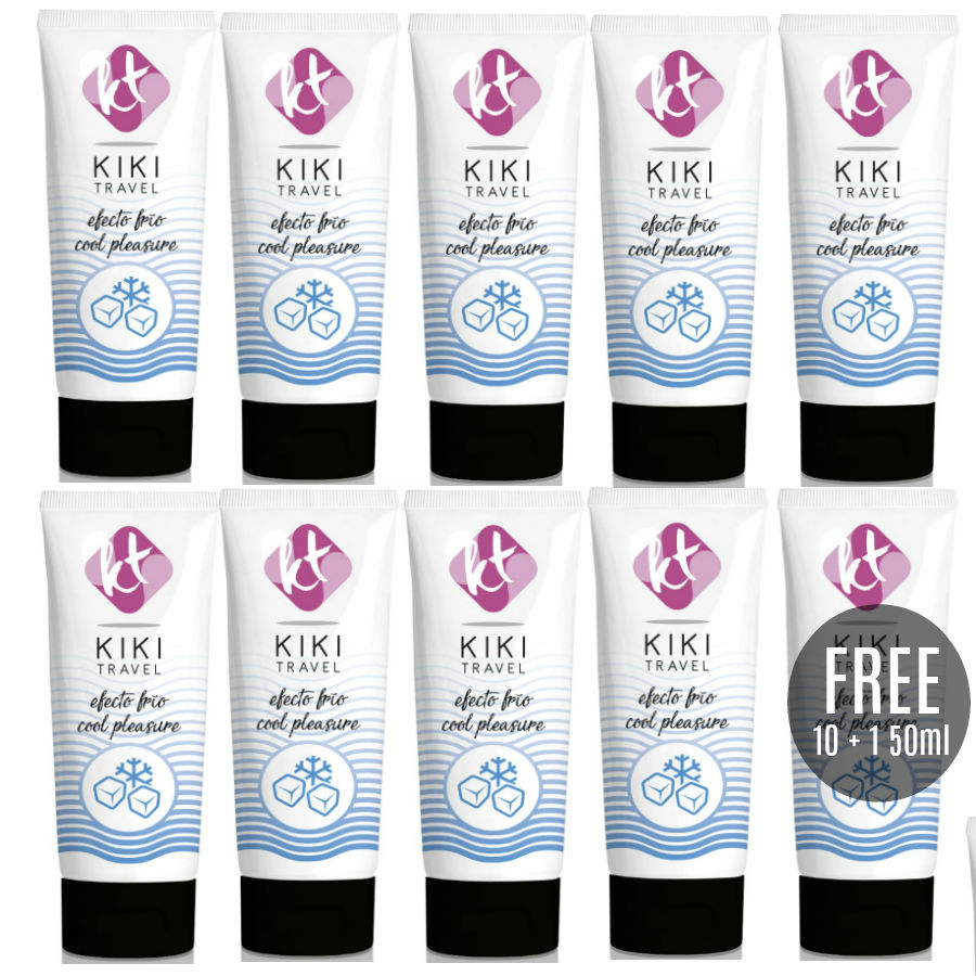 Lubricante de base acuosa con efecto refrescante y aroma a fresa, 50 ml, vegano, KIKÍ TRAVEL