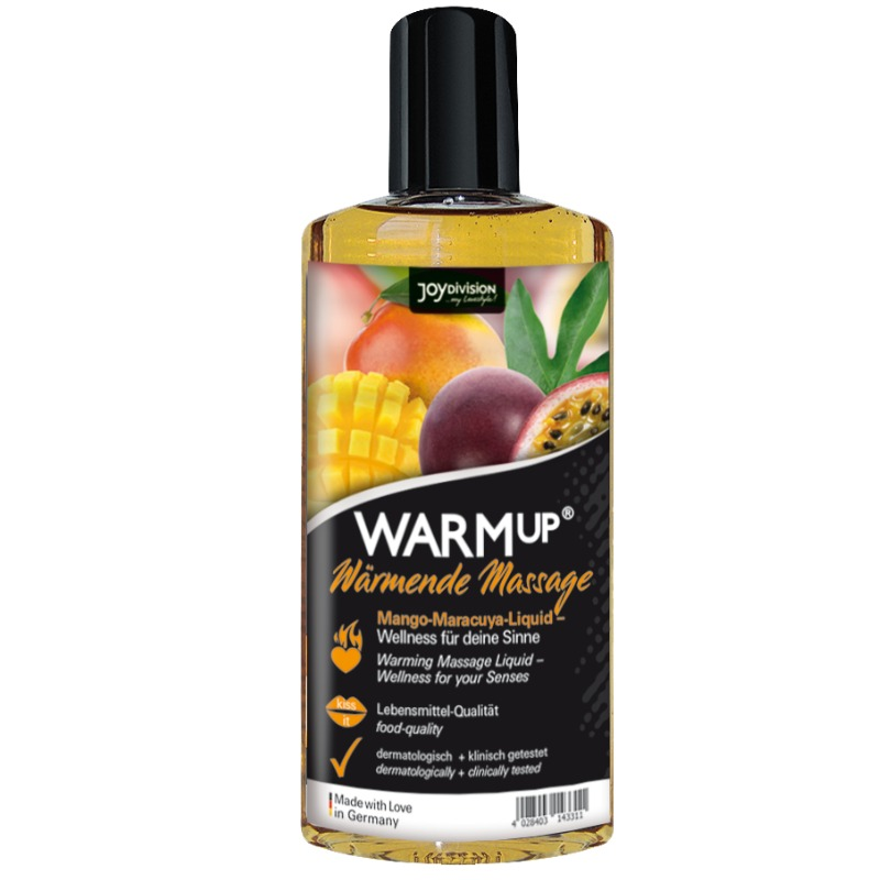 JOYDIVISION AQUAGLIDE WARMup aceite de masaje de mango y maracuyá, 150 ml