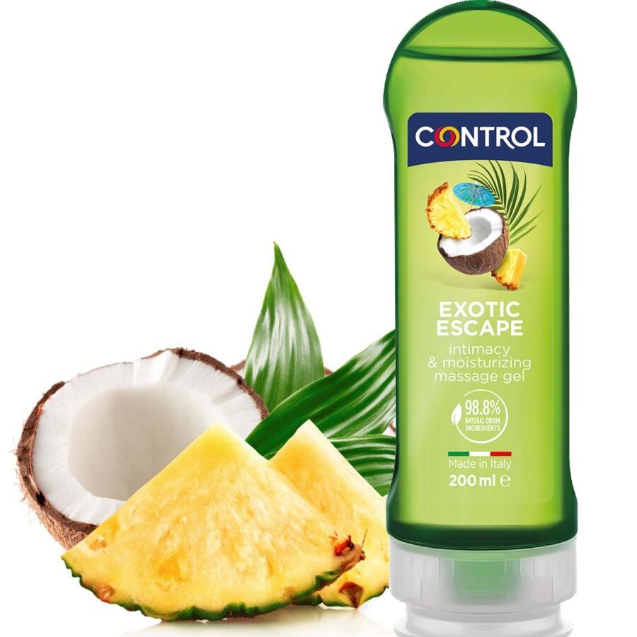 Gel de masaje Control Exotic 2 en 1, 200 ml