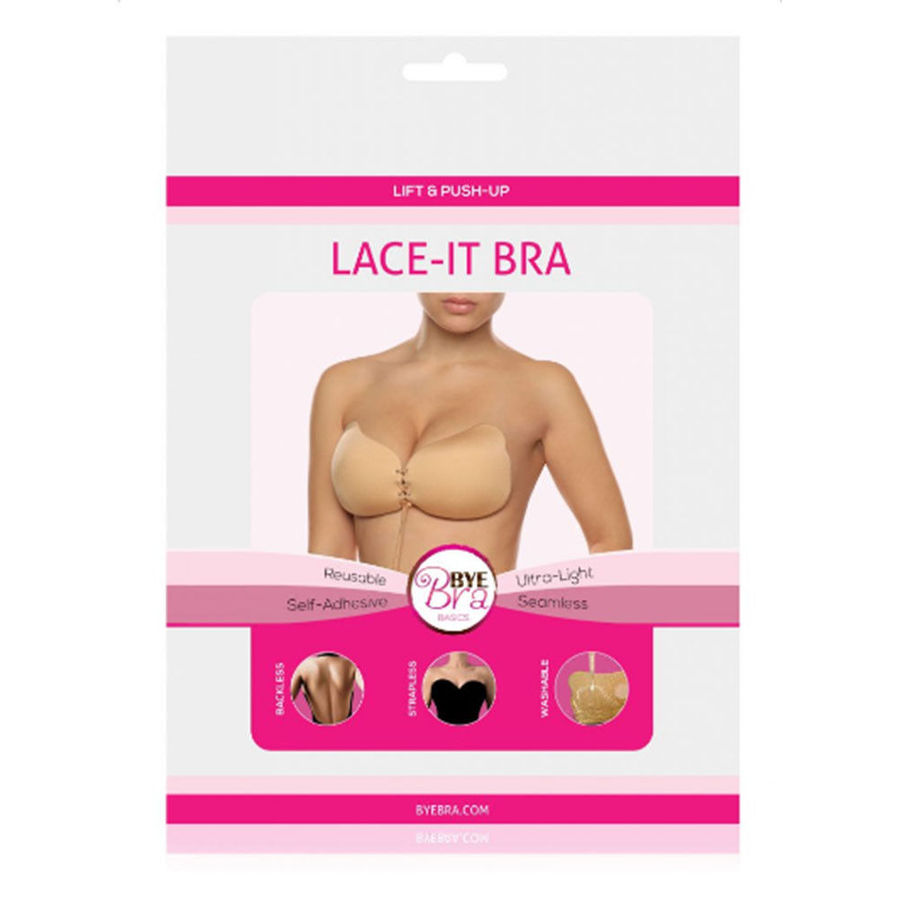 BYE BRA Lace It sujetador push up adhesivo, negro, copa C