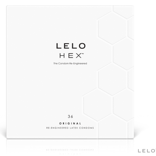 Preservativos LELO HEX con estructura hexagonal interior, 36 unidades