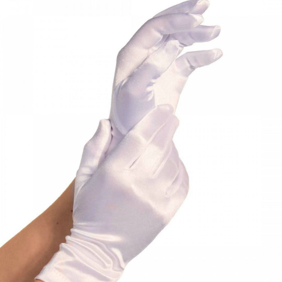 Guantes de satén blancos LEG AVENUE