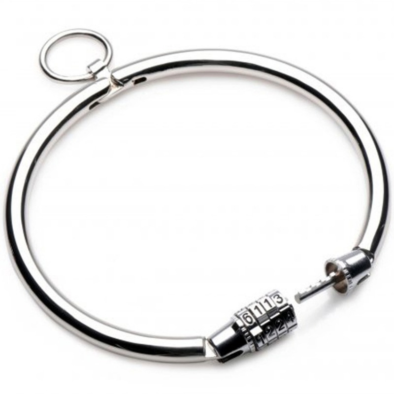 Collar BDSM METAL HARD de metal con cierre de combinación