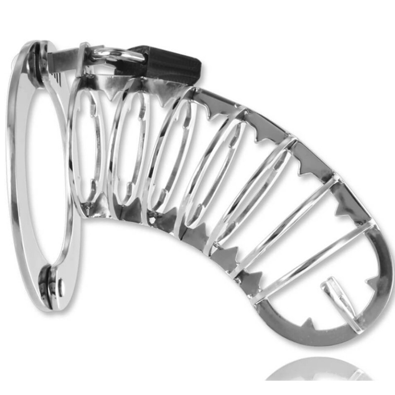 METAL HARD jaula para pene de acero inoxidable con candado de seguridad, 14 cm