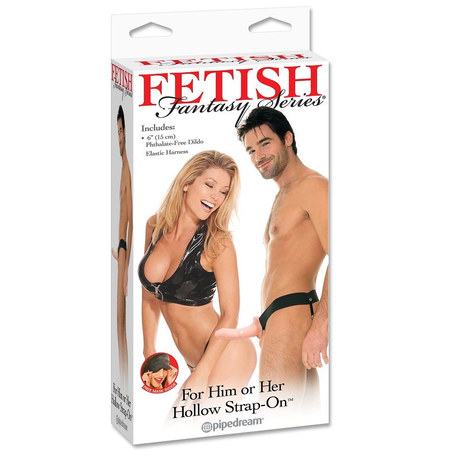 FETISH FANTASY SERIES dildo hueco con arnés ajustable, 15 cm
