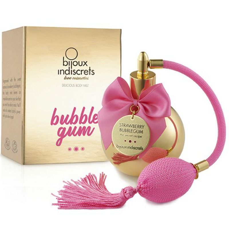 Spray corporal Bijoux Indiscrets Bubble Gum con aroma a chicle de fresa, 100 ml