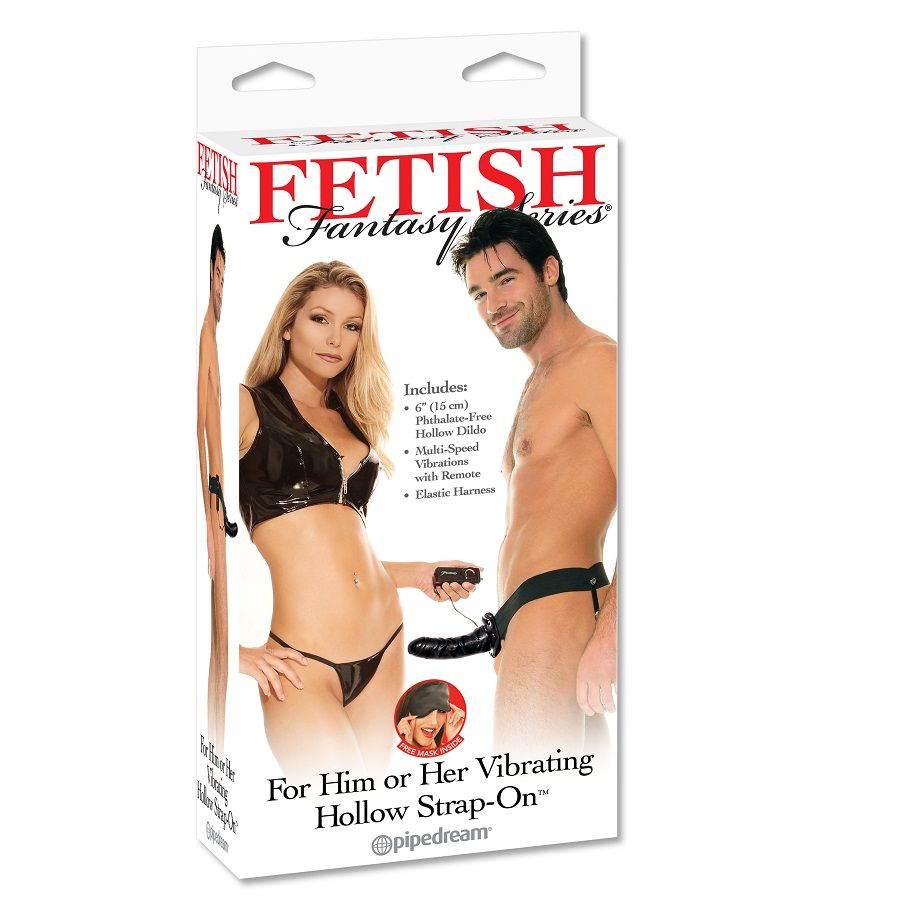 FETISH FANTASY SERIES Strap on vibratorio con dildo hueco