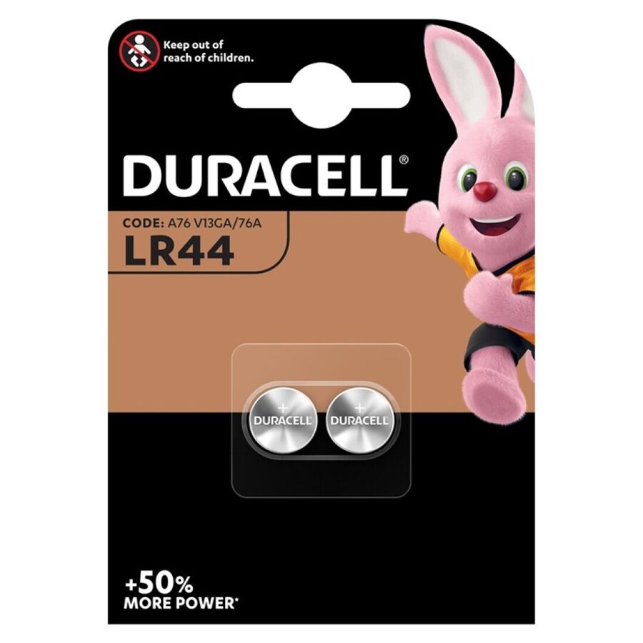 Pila de botón LR44 con larga duración y rendimiento fiable para dispositivos pequeños DURACELL