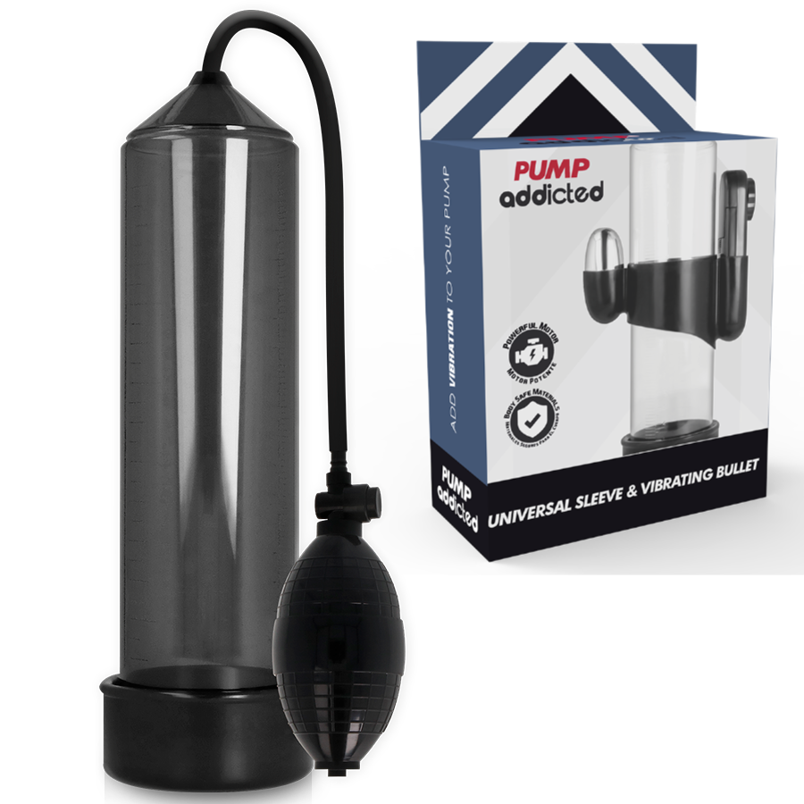 Bomba de pene PUMP ADDICTED RX3 con vibrador, negra
