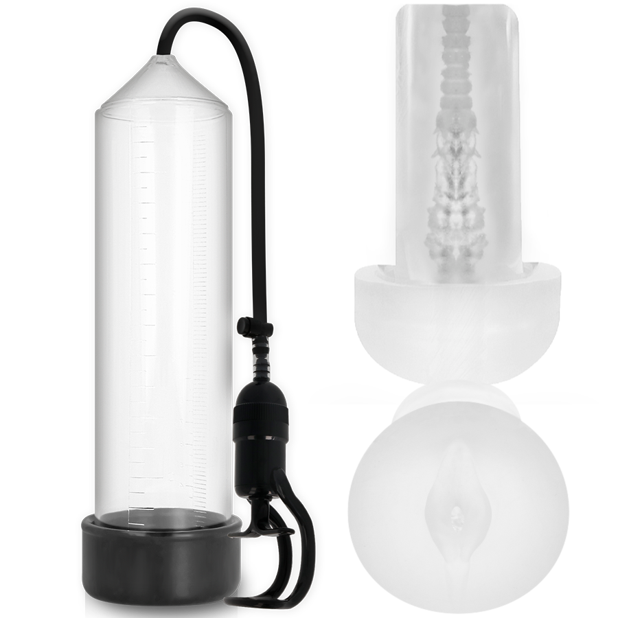 Bomba de pene transparente PUMP ADDICTED RX5 con masturbador