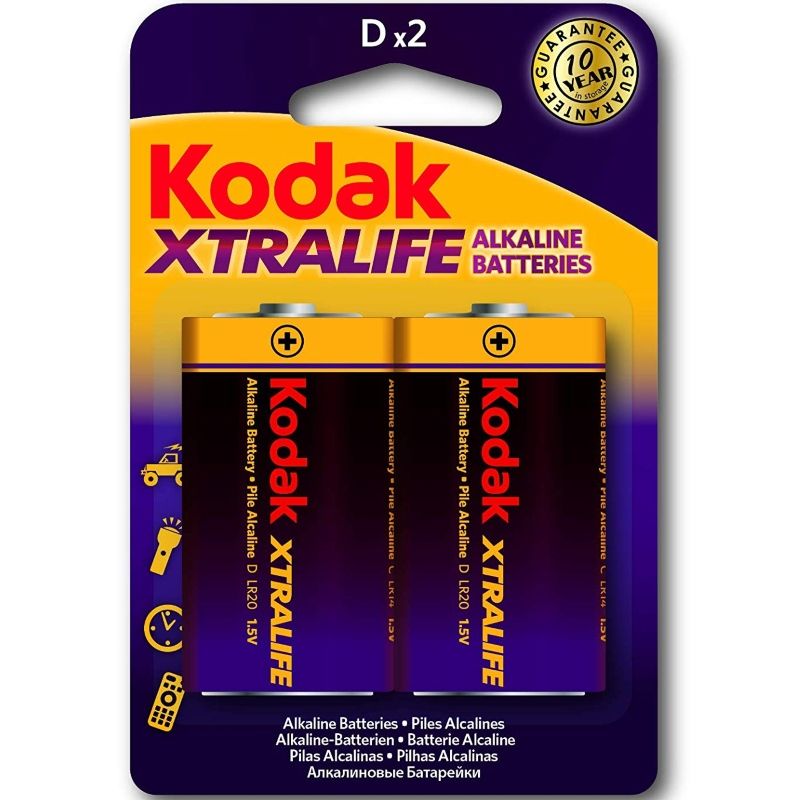 Pilas alcalinas D LR20 KODAK para una energía duradera en el día a día