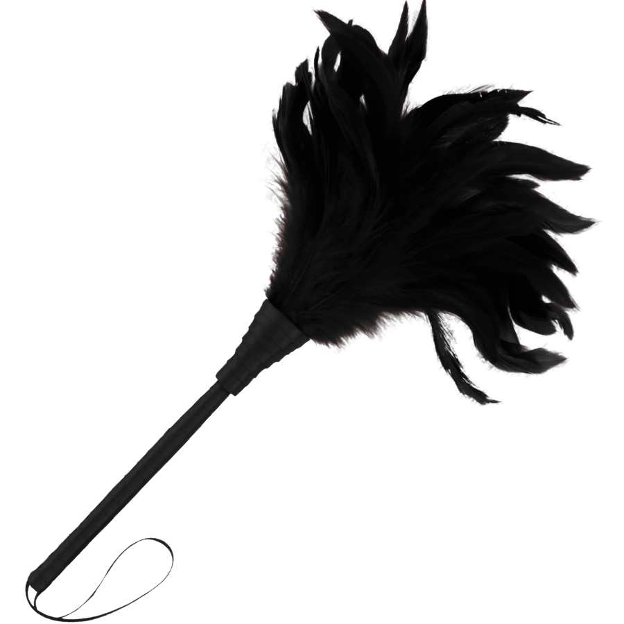 Cosquillero de plumas DARKNESS negro con mango