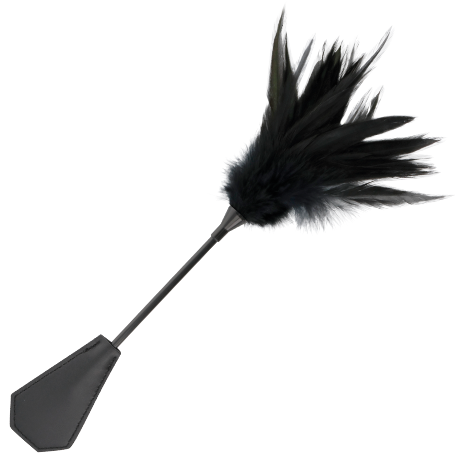 DARKNESS SENSATIONS Látigo de plumas con fusta, 48 cm