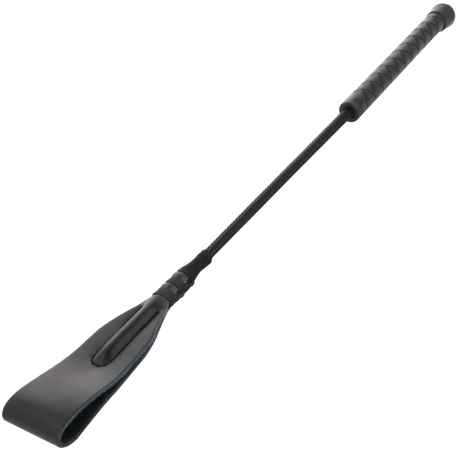 Látigo de equitación DARKNESS SENSATIONS con punta de cuero, 45 cm