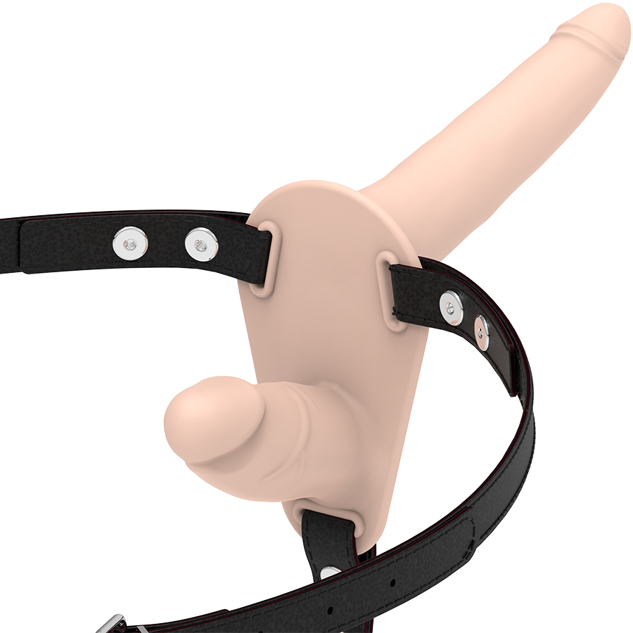 FETISH SUBMISSIVE HARNESS: arnés strap on con dos consoladores