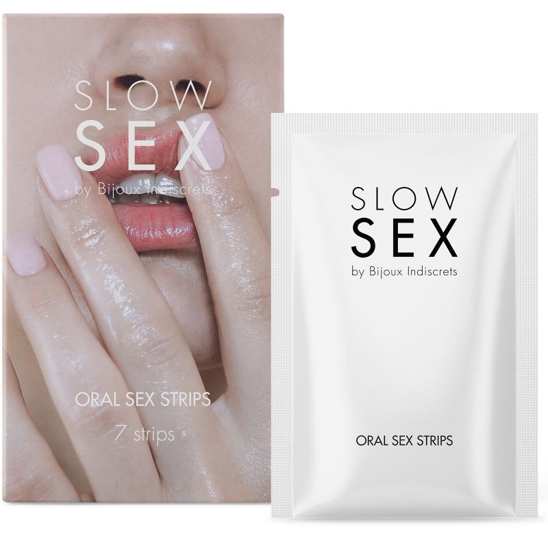 Tiras orales de menta Slow Sex de Bijoux Indiscrets, 7 unidades