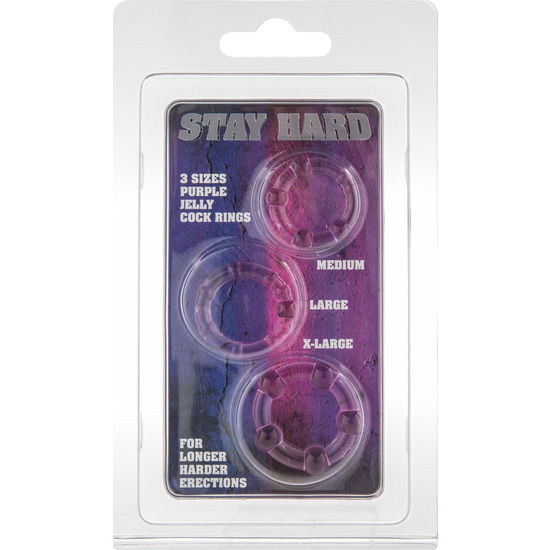 Set de anillos para el pene SEVEN CREATIONS, 3 piezas, color lila