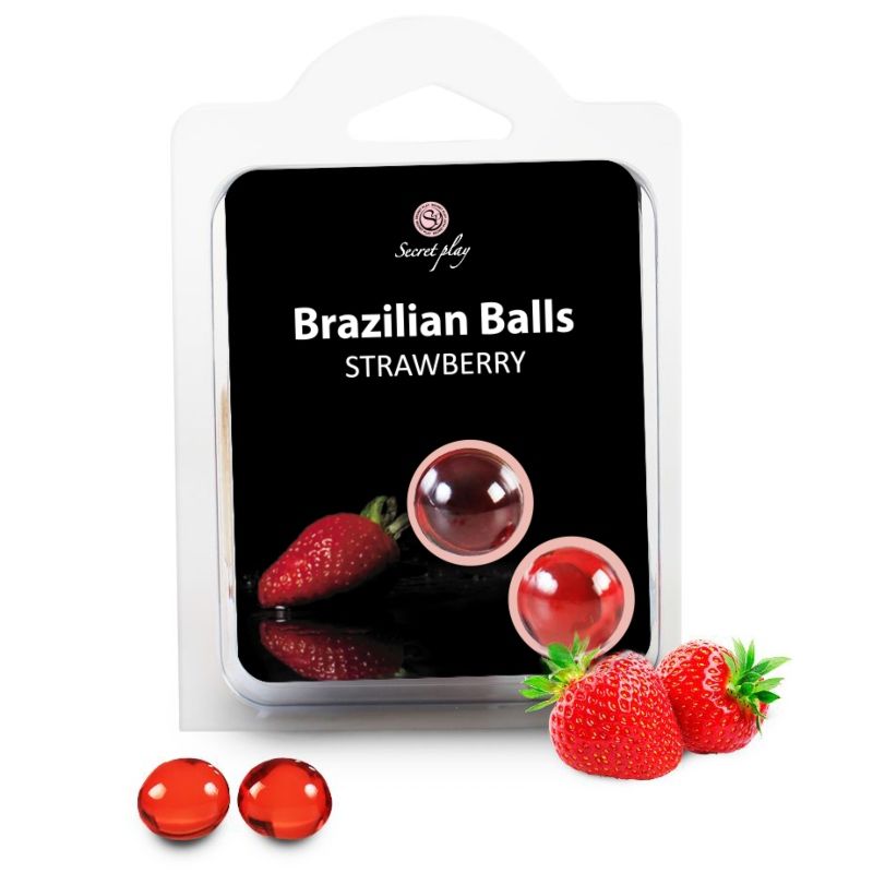 Bolas de aceite para masaje SECRETPLAY con aroma a fresa, 2 unidades