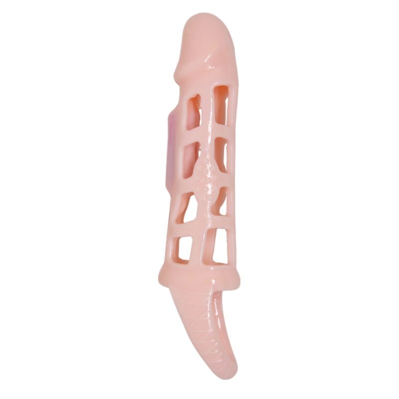 Funda para pene BAILE FOR HIM con vibración y banda para los testículos, 13,5 cm