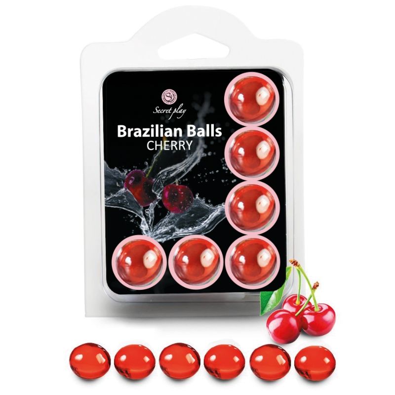 Bolas brasileñas Secretplay de cereza con lubricante