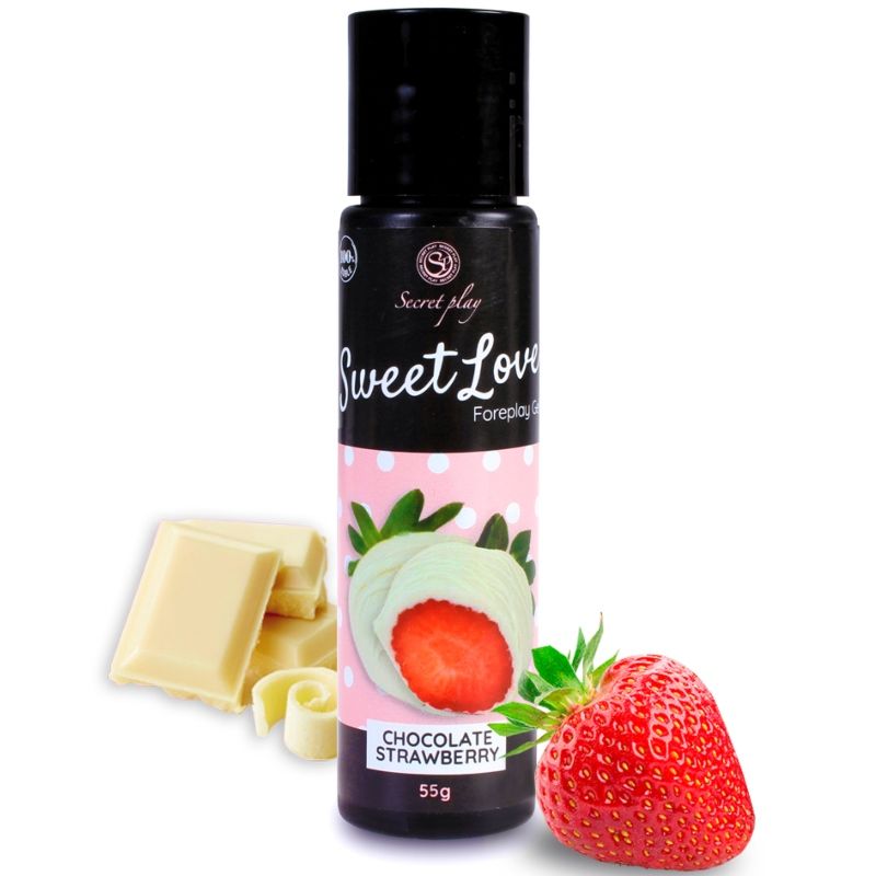 Lubricante Secretplay Sweet Love con sabor a fresa y chocolate blanco