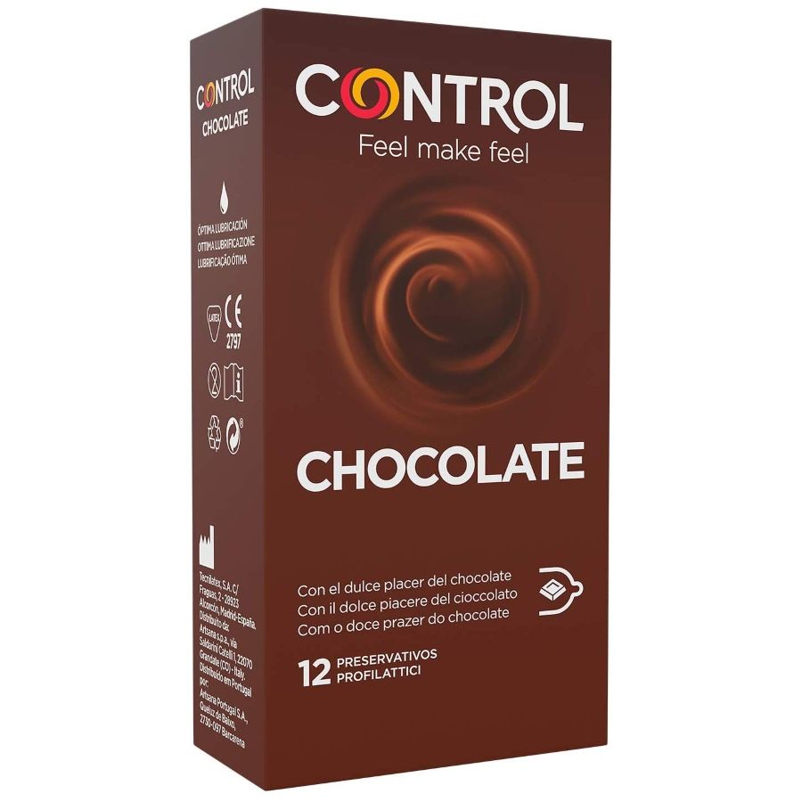 Preservativos CONTROL Adapta con sabor a chocolate, 12 unidades