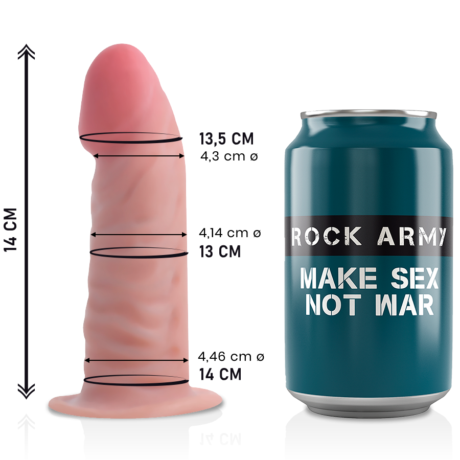 Dildo realista Rock Army Dual Density Tiger, 14 cm