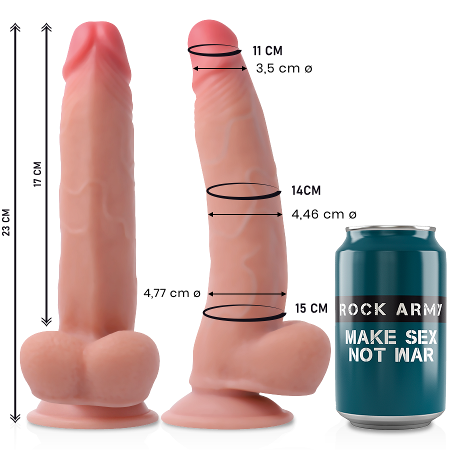 Dildo realista ROCK ARMY Leopard con ventosa, 23 cm