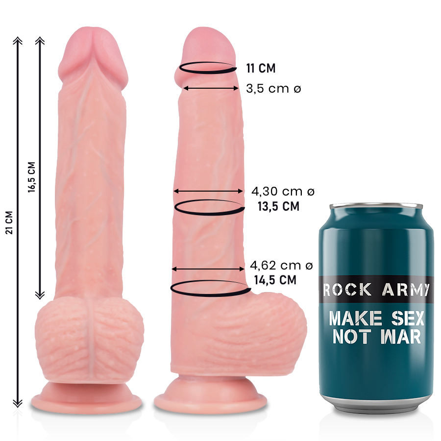 Dildo realista ROCK ARMY Spitfire de silicona, 21 cm