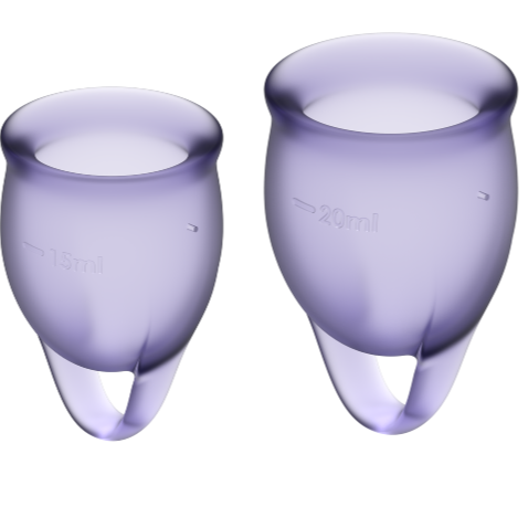 Copa menstrual Satisfyer Feel Confident, 15 y 20 ml, lila