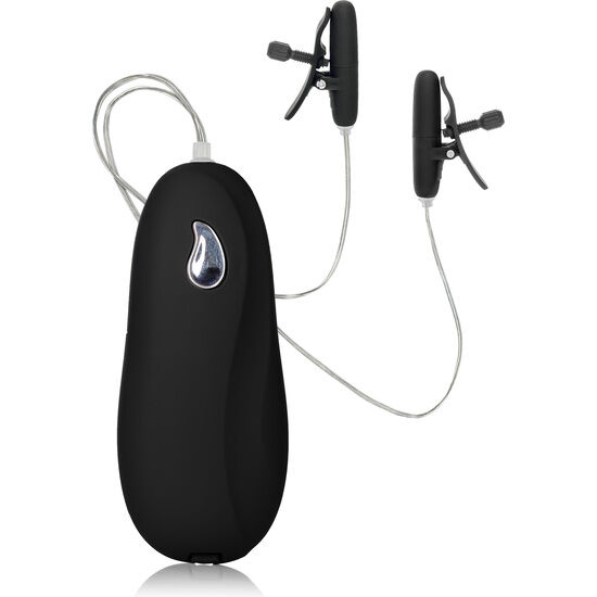 Pinza para pezones vibradora y calefactable ajustable para sensaciones intensas CALEXOTICS
