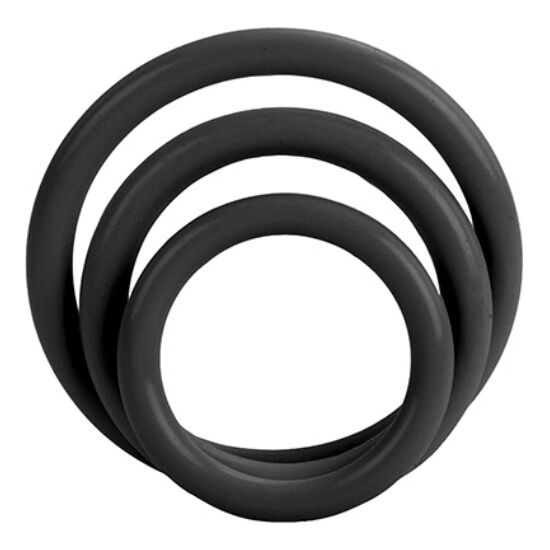 CalExotics Tri Rings Black: set de anillos para el pene de silicona