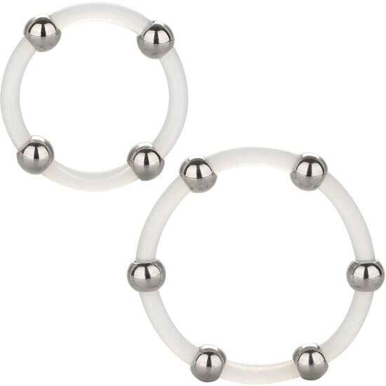 Set de anillos para el pene CalExotics Steel Beaded sin vibración