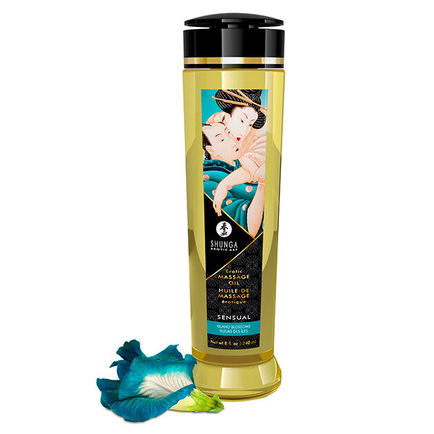 Aceite de masaje Shunga Sensual Flores de la Isla, 240 ml