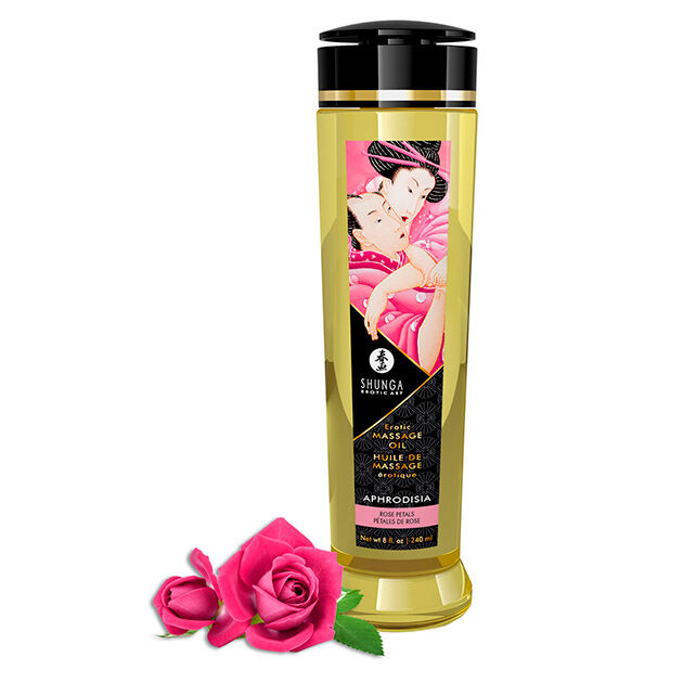 Aceite de masaje Shunga Aphrodisia con aroma a rosas, 240 ml