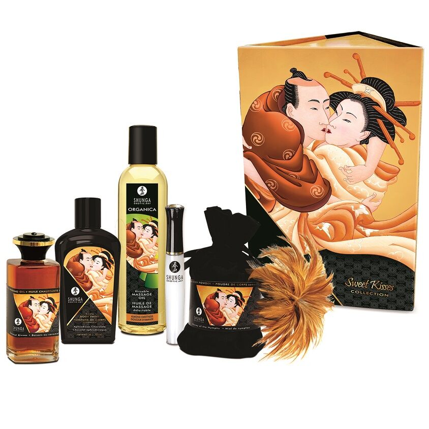 Kit de masaje Shunga Sweet Kisses Collection, set de regalo