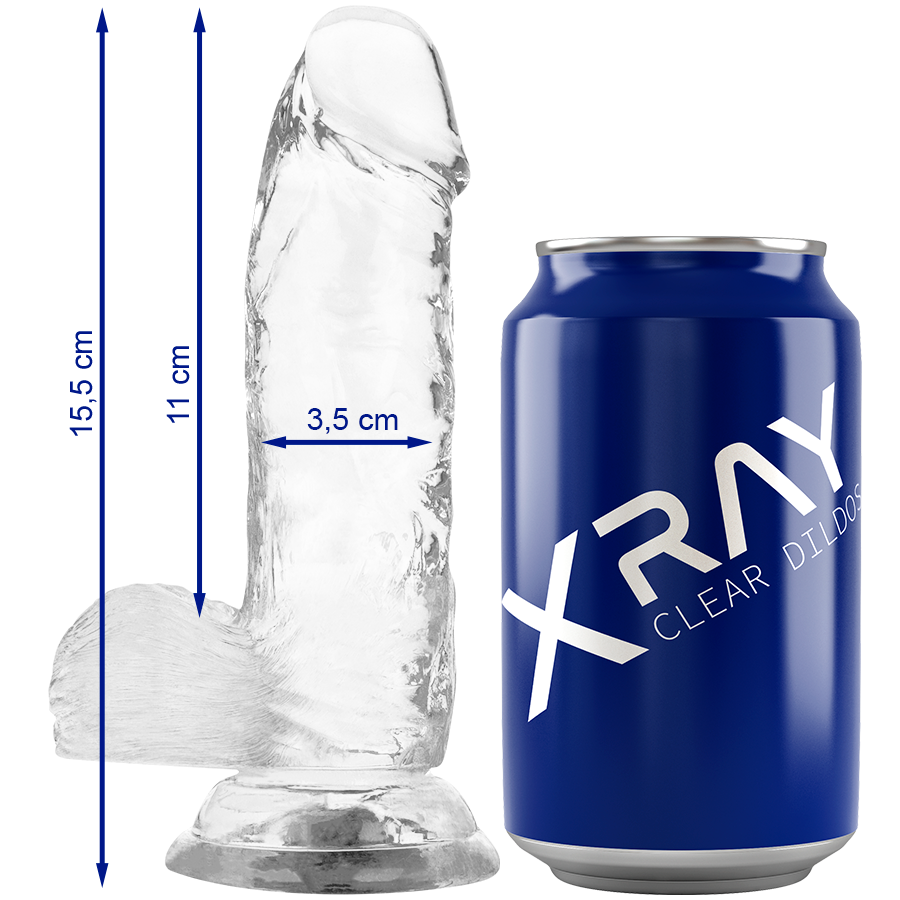 Dildo realista X RAY Clear con testículos
