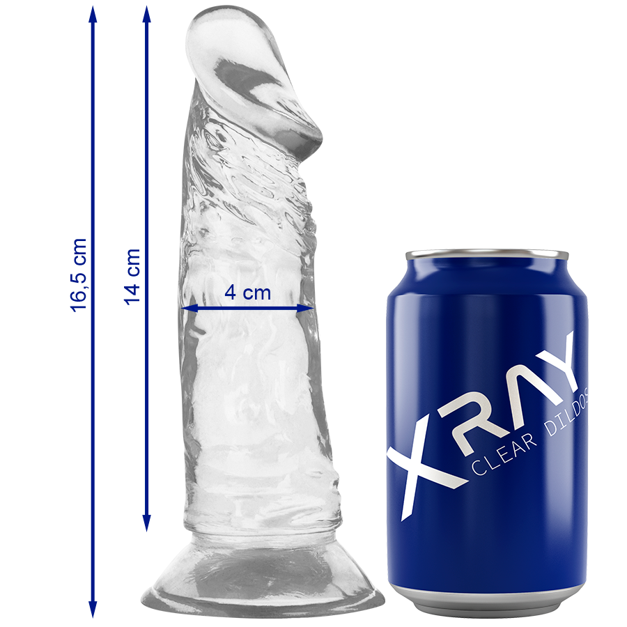 Dildo realista X RAY Clear transparente, 16,5 cm