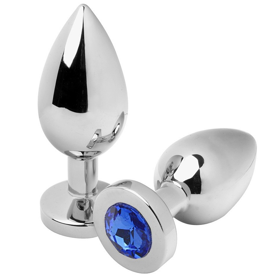 Plug anal METAL HARD Diamond de acero con cristal azul